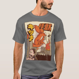 Kaiju Kitsune Nine Tailed Fox Japanese Monster Gif T-Shirt