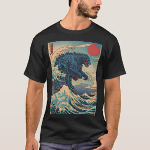 Kaiju Monster Japanese Style Art Great Wave Off Ka T-Shirt