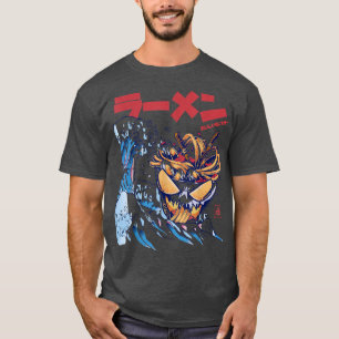 Kaiju Ramen Great Wave Off Kanagawa Japanese Food  T-Shirt
