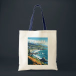 Kaikoura New Zealand Travel Art Vintage Tote Bag<br><div class="desc">Kaikoura retro vector travel design. Kaikoura is a coastal town on the South Island of New Zealand. It’s known for its abundant wildlife and its sperm whale population.</div>