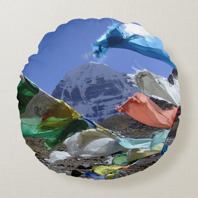 Kailash, Holy mountain, Tibet - Himalayas Round Cushion (Front)