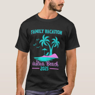 Kailua Beach Hawaii Family Vacation 2025 Palm Tree T-Shirt