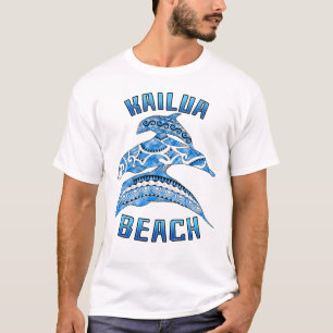 Kailua Beach Hawaii Vacation Tribal Dolphins T-Shirt