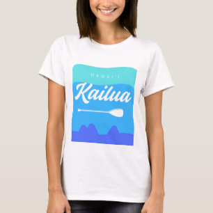 Kailua Hawaii Surfboard Design with Mokes Island T-Shirt