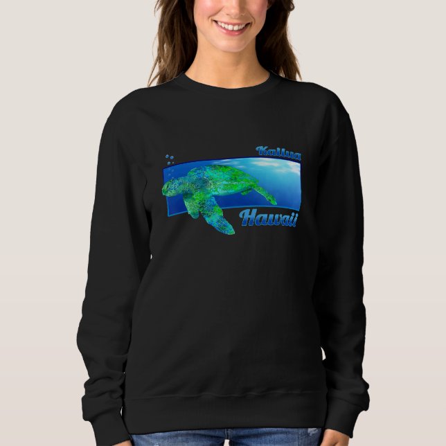 Kailua Hawaii Swimming Honu Sweatshirt (Front)