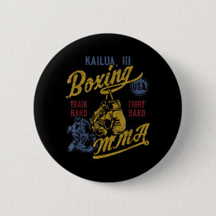 Kailua HI Retro Boxing MMA USA Vintage Distressed 6 Cm Round Badge