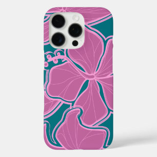 Kailua Hibiscus Hawaiian Oversized Floral Teal iPhone 16 Pro Case