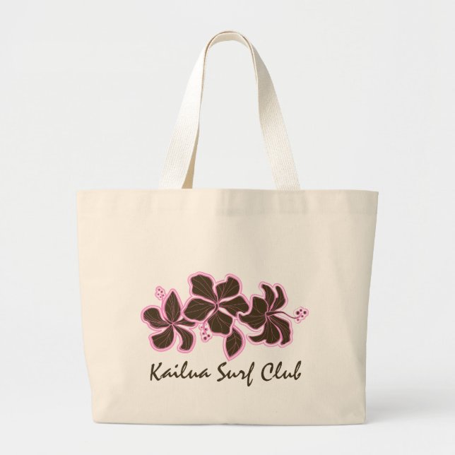 Kailua Hibiscus Surf Club Beach Bag (Front)