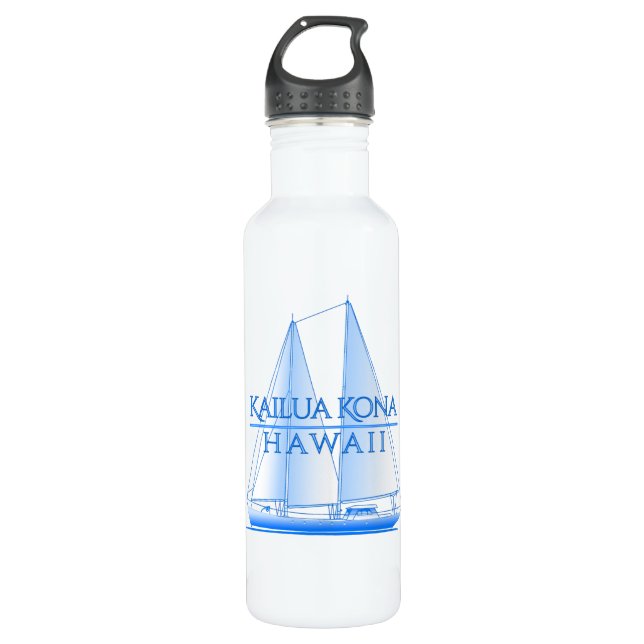 Kailua Kona Coastal Nautical Sailing Sailor 710 Ml Water Bottle (Front)