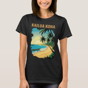 Kailua Kona Hawaii Beach Palm Travel T-Shirt