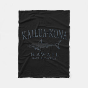 Kailua - kona hawaii shark retro slate art fishing fleece blanket