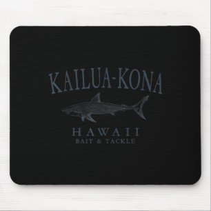 Kailua - kona hawaii shark retro slate art fishing mouse pad
