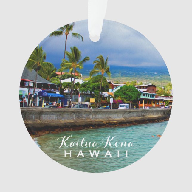 Kailua Kona Pier Hawaii 2 Photo & Year Ornament (Front)