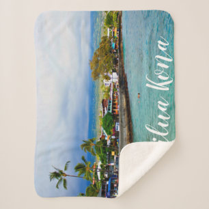 Kailua Kona Pier Hawaii Sherpa Blanket