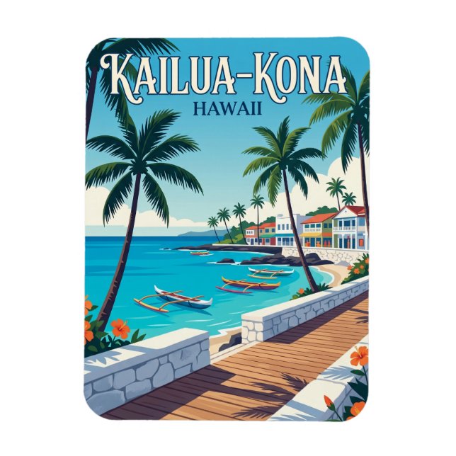 Kailua-Kona Town Hawaii Magnet (Vertical)