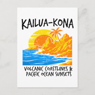 Kailua Kona Volcanic Coastlines Pacific Ocean Suns Postcard