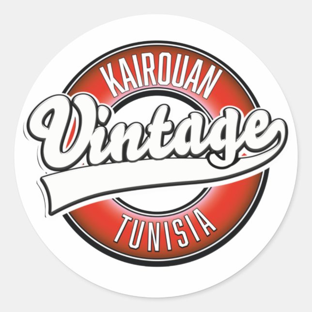 Kairouan tunisia vintage style logo classic round sticker (Front)