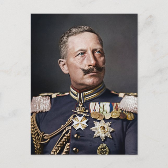 Kaiser Wilhelm II 1908 colourized Postcard (Front)