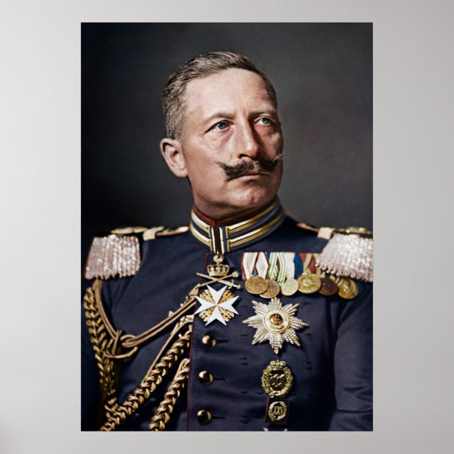 Kaiser Wilhelm II 1908 colourized Poster (Front)