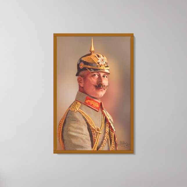 Kaiser Wilhelm II, Emperor of Germany w/signature Canvas Print (Front)