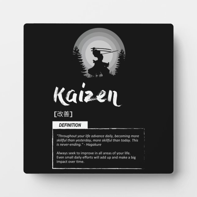 Kaizen - Japanese Concept For Success Poster Plaque (Front)