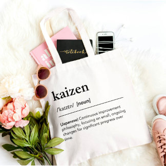 Kaizen Japanese Word Personal Growth Definition Tote Bag