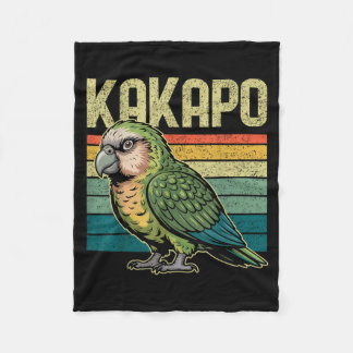 Kaka New Zealand Kaka Bird Parrot Retro Vintage Fleece Blanket