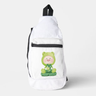 KaKao Friends - Green Vacation Frog Apeach Sling Bag