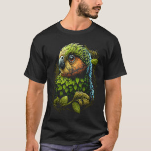 Kakapo Artistic Parrot New Zealand T-Shirt