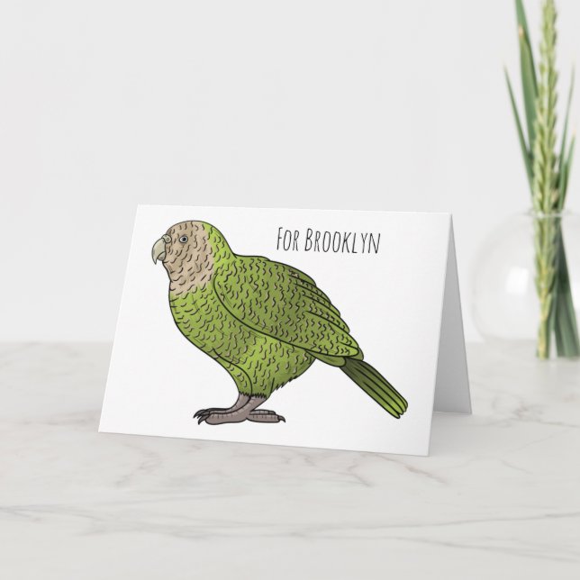 Kakapo bird card illustration (Front)