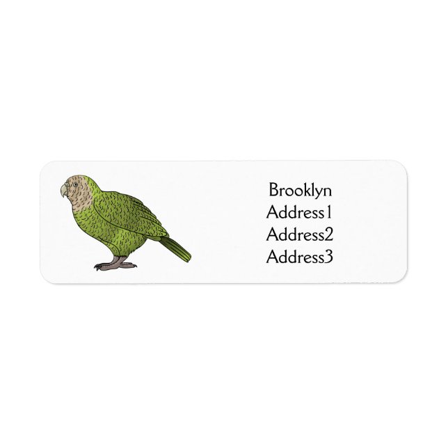 Kakapo bird cartoon illustration (Front)