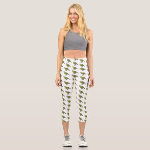 Kakapo bird cartoon illustration capri leggings