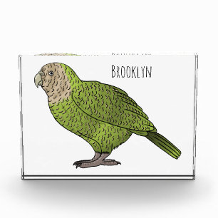 Kakapo bird cartoon illustration photo block