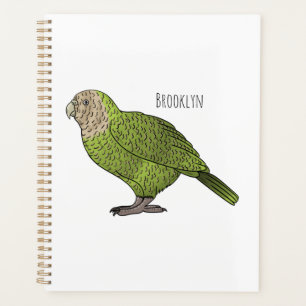 Kakapo bird cartoon illustration planner