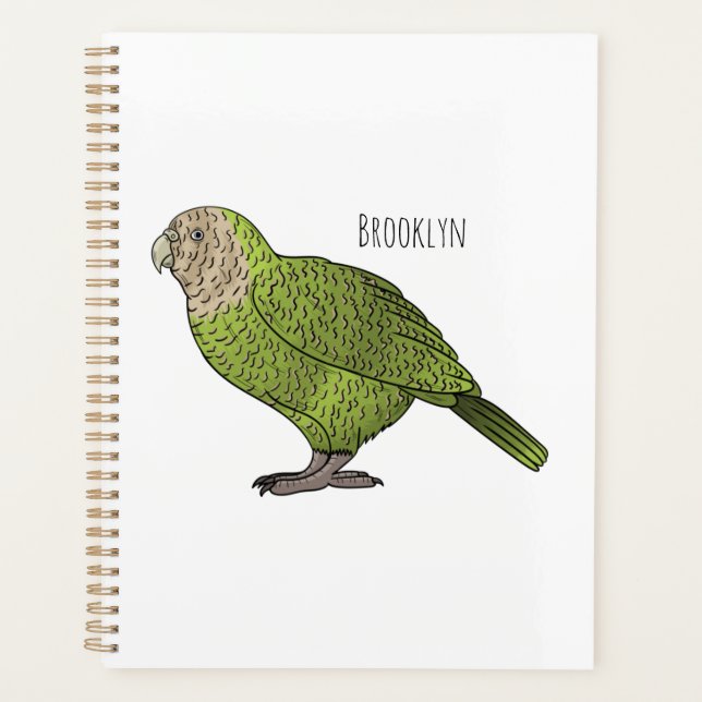 Kakapo bird cartoon illustration planner (Front)