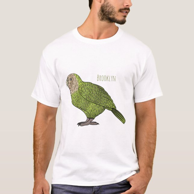 Kakapo bird cartoon illustration T-Shirt (Front)