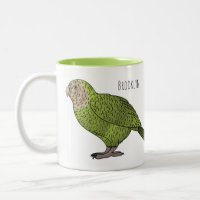 Kakapo bird cartoon illustration