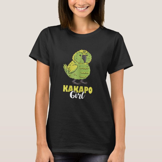 Kakapo Girl Kakapo Bird Kakapo Parrot New Zealand T-Shirt (Front)