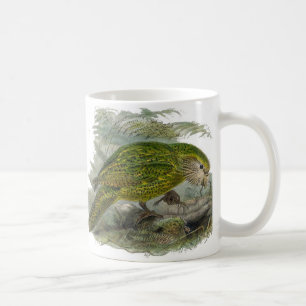 Kakapo Green Owl Parrot, Rare Bird Illustration Coffee Mug