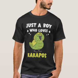 Kakapo Just A Boy New Zealand Kakapo Bird Kakapo P T-Shirt