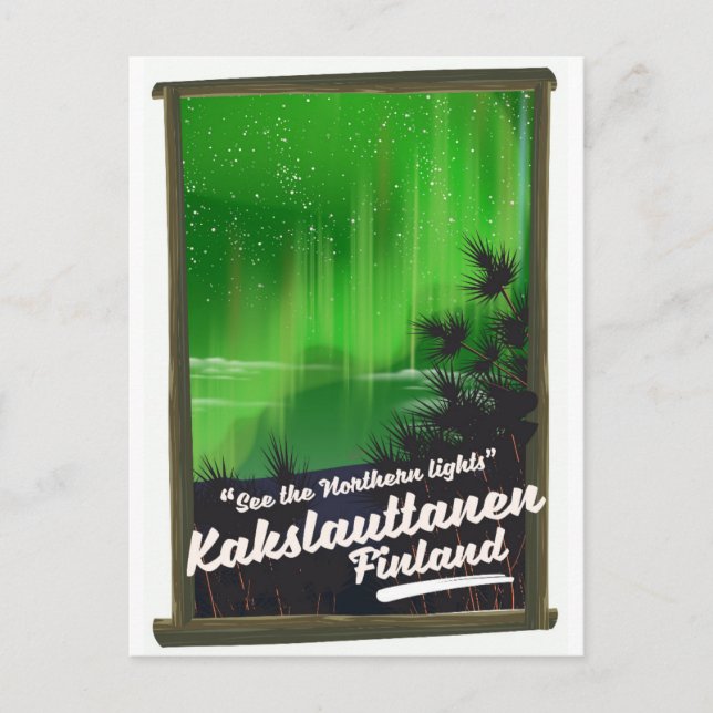 Kakslauttanen finland travel poster postcard (Front)