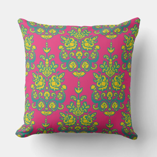 Kala damask ikat cushion (Front)