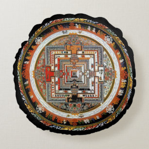 Kalachakra Mandala Round Cushion