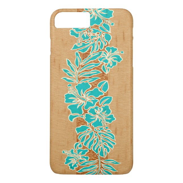 Kalaheo Hawaiian Hibiscus Tapa Faux Wood Case-Mate iPhone Case (Back)