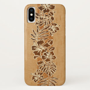 Kalaheo Hawaiian Hibiscus Tapa Faux Wood Case-Mate iPhone Case