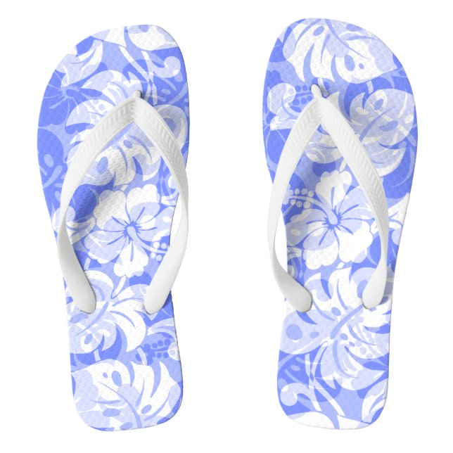 Kalakaua Border Hawaiian Hibiscus Lavender Jandals (Footbed)