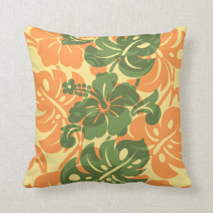 Kalakaua Border Hawaiian Hibiscus Pillows
