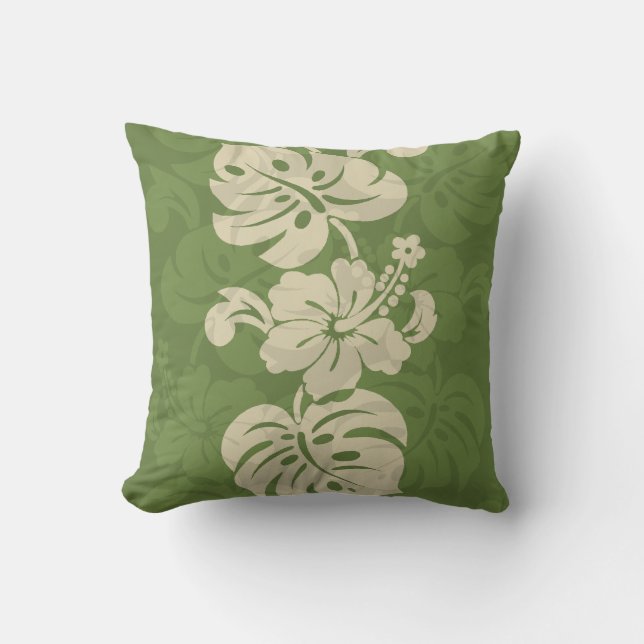 Kalakaua Hawaiian Hibiscus Border KL301 Cushion (Front)