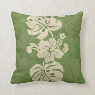 Kalakaua Hawaiian Hibiscus Border KL301 Cushion