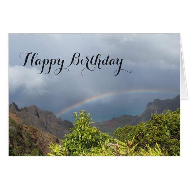 Kalalau Rainbow Birthday Card (Front Horizontal)